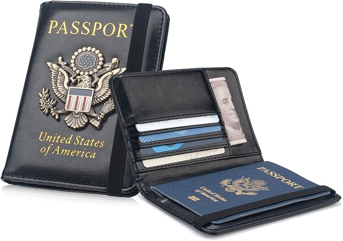Coowayze Passport Holder Cover for Women Men, Leather US Passport Wallet Case - Image 7