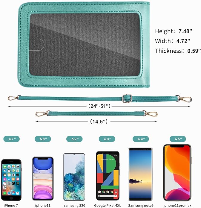 Crossbody Cellphone Purse Women Touch Screen Bag RFID Blocking Wallet Handbag - Image 6