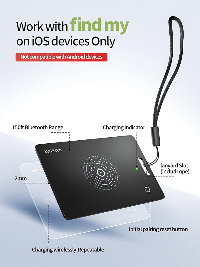 LULULOOK Wallet Tracker Card, Ultra Slim Airtag Wallet Works - Image 7