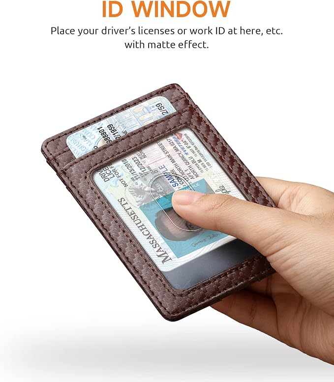 Buffway Mens Slim Wallet, Minimalist Thin Front Pocket Leather Credit Card - Image 4