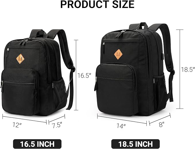 ZORFIN 36L Black Backpack for College, and Travel: Water Resistant Bookbag - Image 4