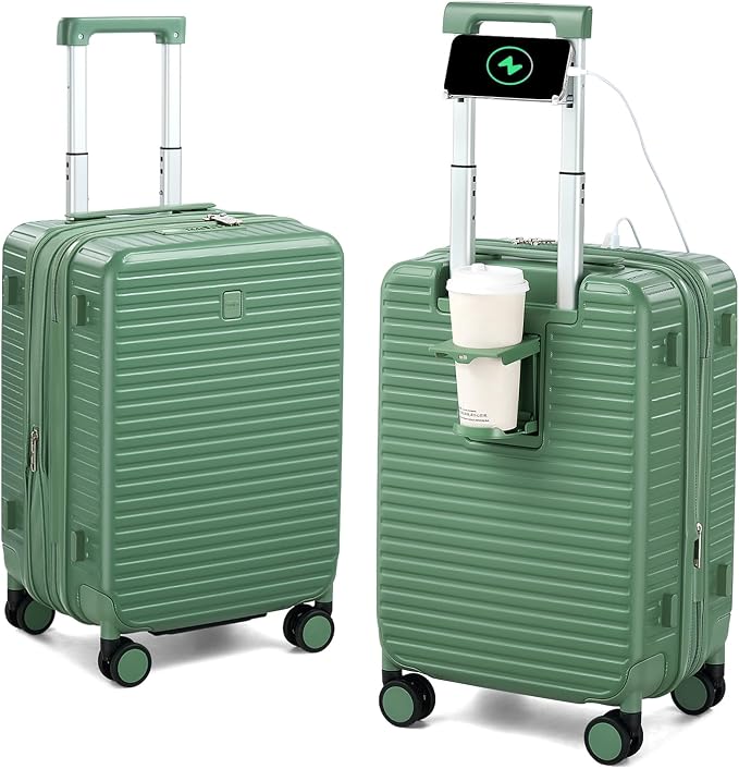 Hard Shell Suitcases Airline Approved 20 Inch Carry on Luggage, Expandable by HanTrip