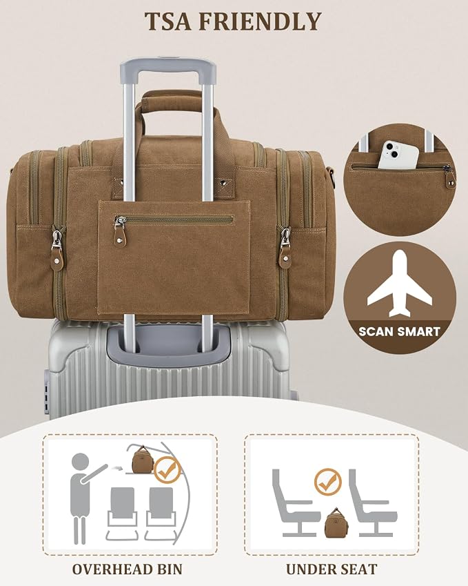 Gonex Canvas Duffle Bag for Travel, Expandable Water Resistant 50L Carry on - Image 7