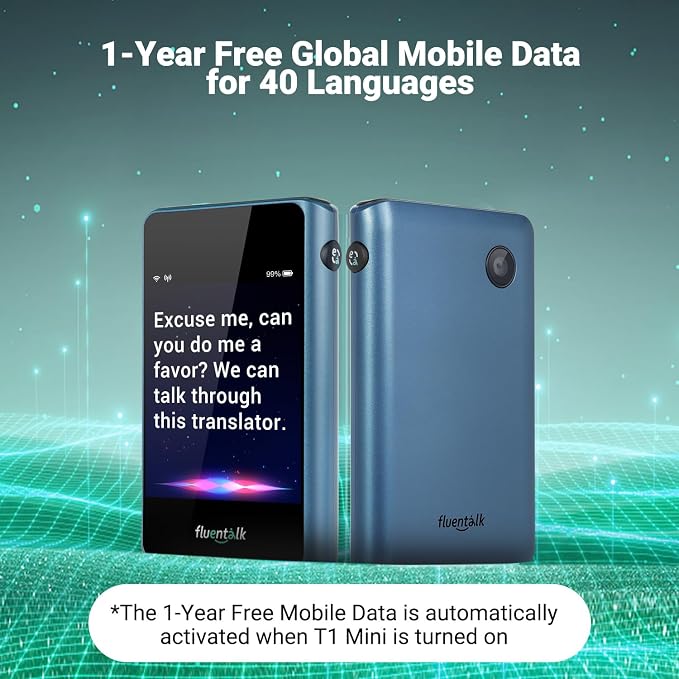 Timekettle, Fluentalk T1 Mini Translator Device No WiFi Needed, Built in 1-Year - Image 2