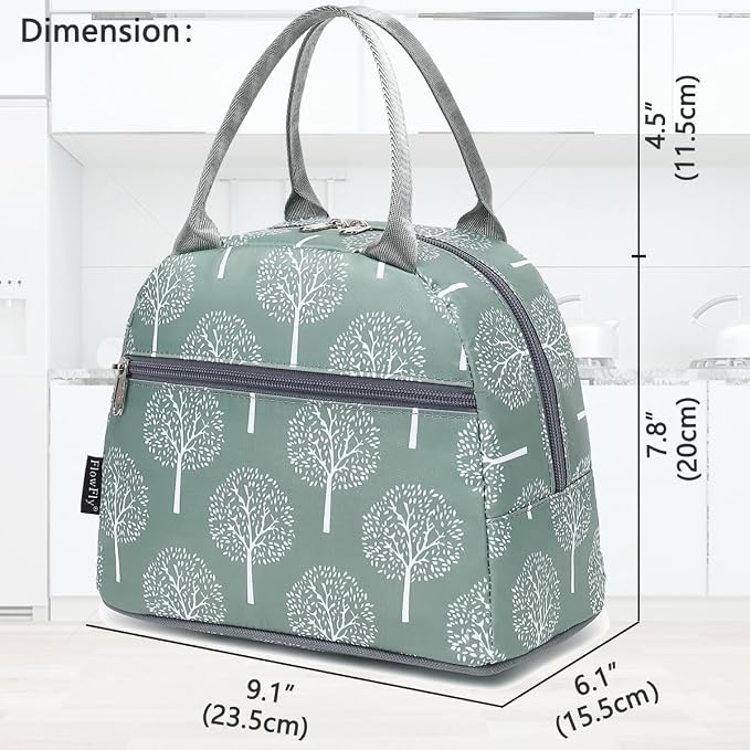 FlowFly Lunch Bag for Women Insulated Lunch Box Corduroy Lunch Tote Cooler for - Image 3