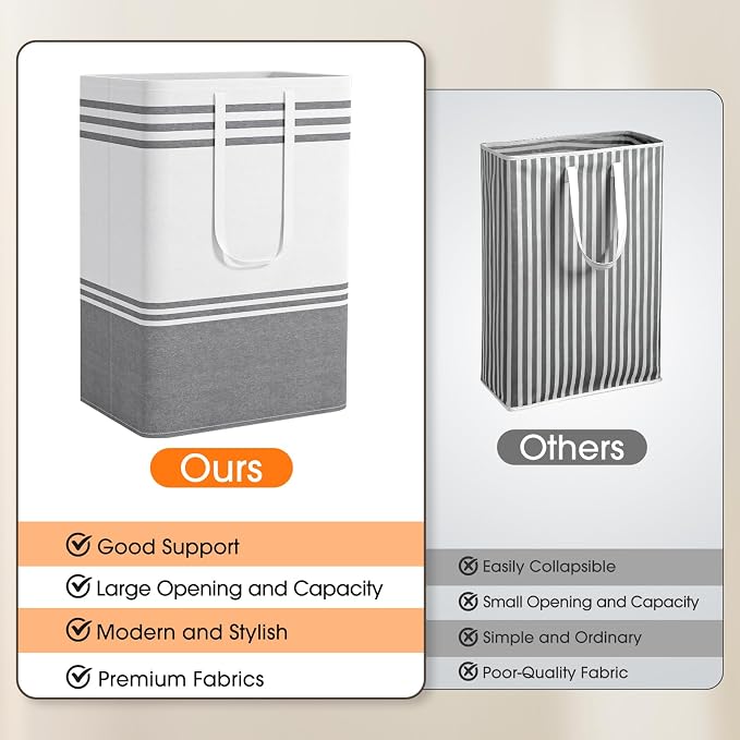 2 Pack Large Laundry Baskets, Laundry Hampers, Freestanding Waterproof - Image 5