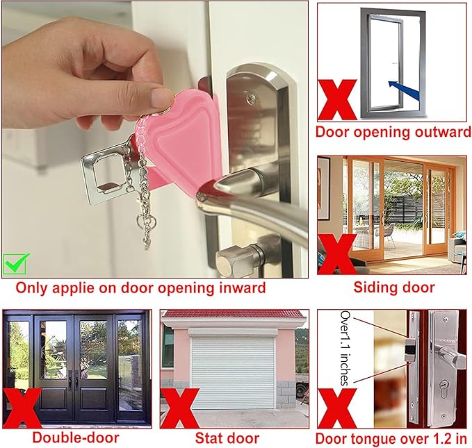 MBBEST Hotel Door Lock & Door Stop Alarm, Dual Protection Security Devices - Image 6