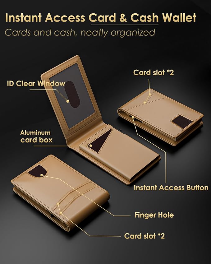 Wallet for Men - RFID Blocking Bifold Slim Minimalist Credit Card Holder Pop Up - Image 5