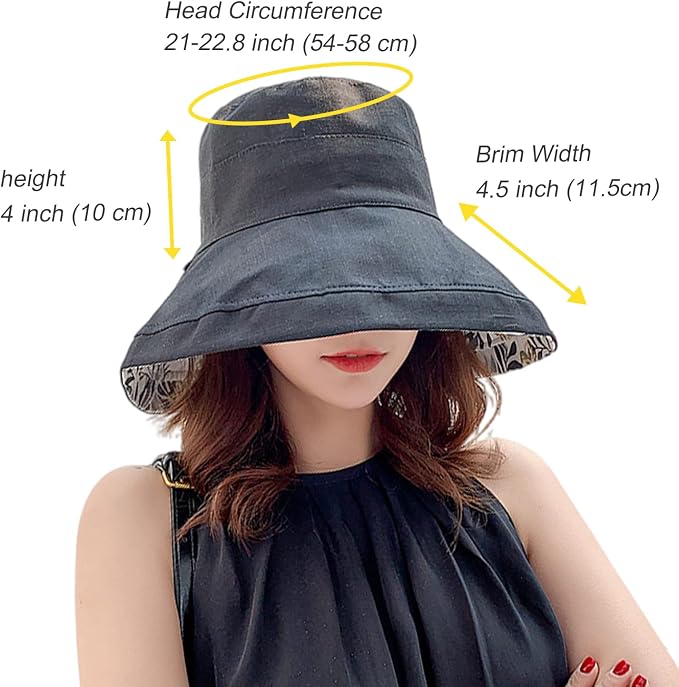 Women Wide Brim Sun Hats Metal Wired Edge Summer UV Protection Beach Fishing Hat - Image 2