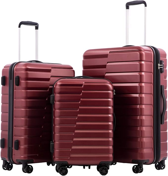 COOLIFE Expandable Suitcase PC ABS TSA Luggage Lock Spinner Carry on by COOLIFE