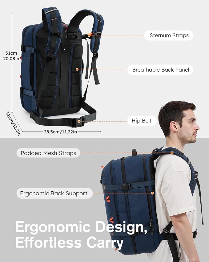Tolaccea Travel Laptop Backpack, TSA Flight Approved Carry On Travel Duffel - Image 7