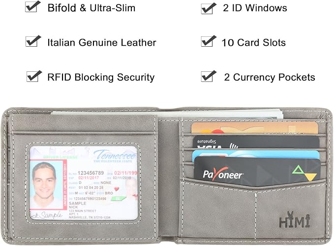 Wallet for Men-Genuine Leather RFID Blocking Bifold Stylish Wallet - Image 3