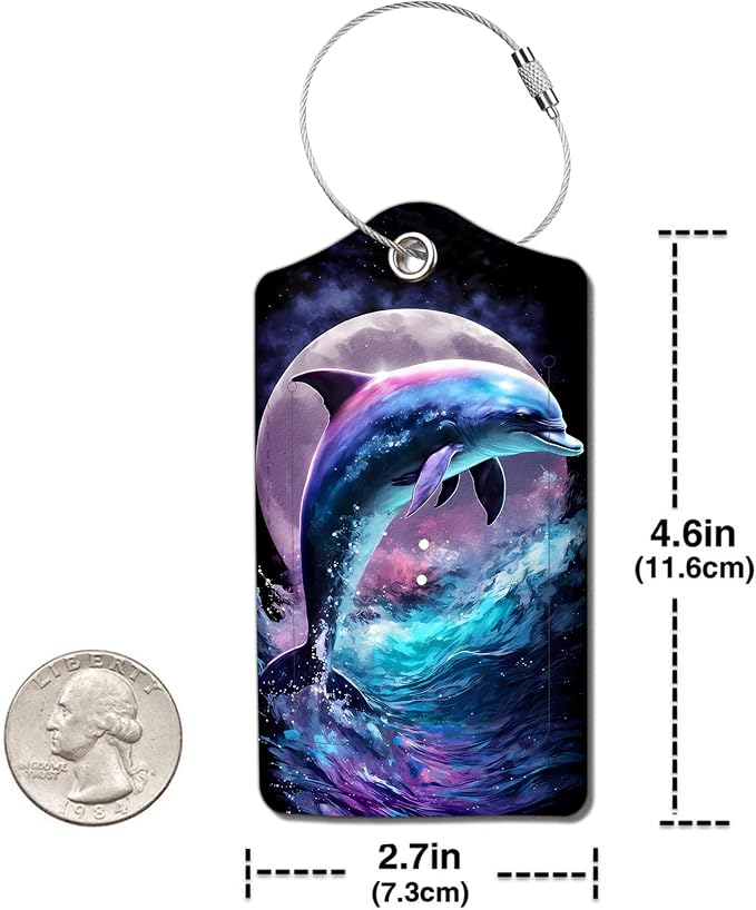 2 Pack Luggage Tag for Suitcase, Cute Unique Leather Bag Tags Identifiers - Image 4