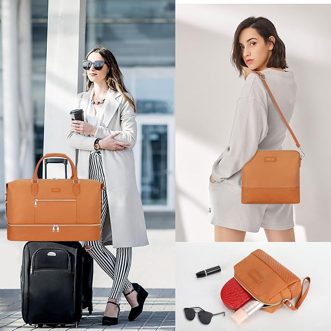 Weekender Bag for Women, Travel Duffel Bag Carry On Overnight Bag - Image 4