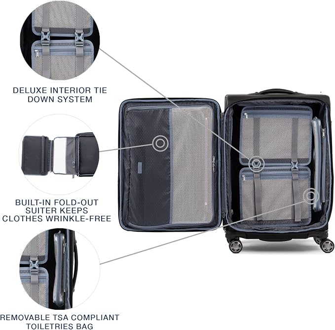 Travelpro Platinum Elite Softside Expandable Checked Luggage, 8 Wheel Spinner - Image 5