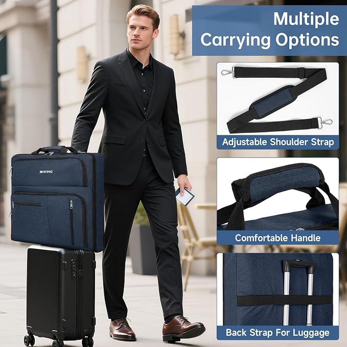 Garment Bags for Travel, Large Suit Travel Bag Convertible Travel Garment Bag - Image 6