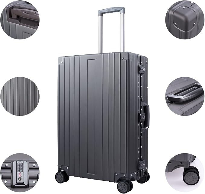 TRAVELKING All Aluminum Luggage Zipperless Hard Shell Luggage Case - Image 5