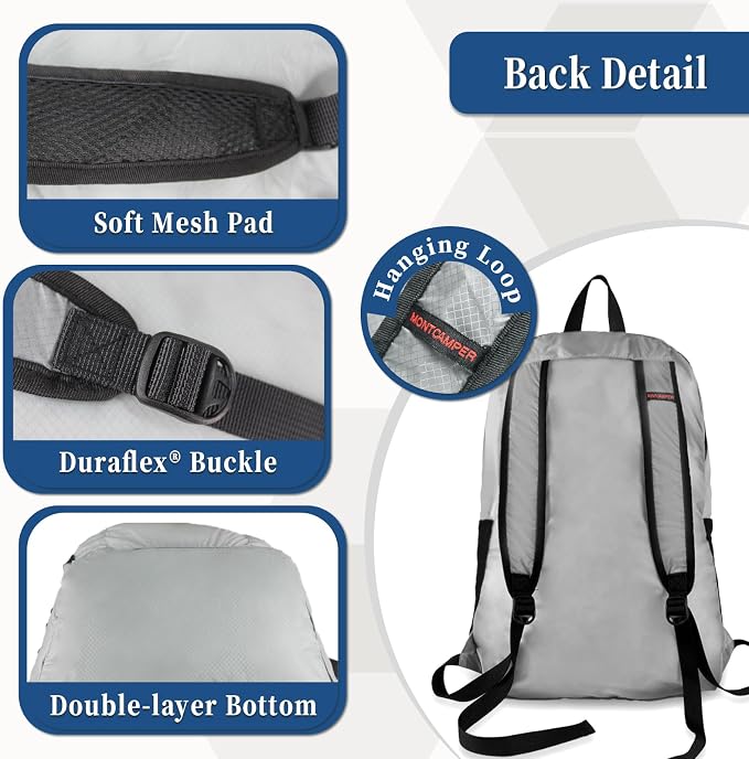 Hiking Daypack - Lightweight & Water-Resistant Portable Backpack - Image 3