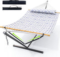 Double Hammock with Stand for Outdoor, Heavy Duty Portable Hammock with by ANAGOO
