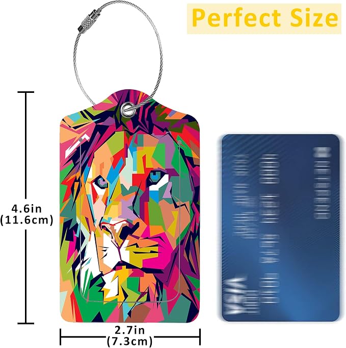 2 Pack Colorful Lion Luggage Tag - Image 2