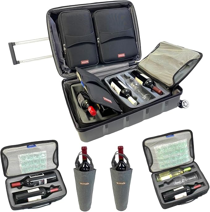 Premium Wine Travel Luggage | Holds 10 Bottles of 750 ML | TSA Lock | - Image 2