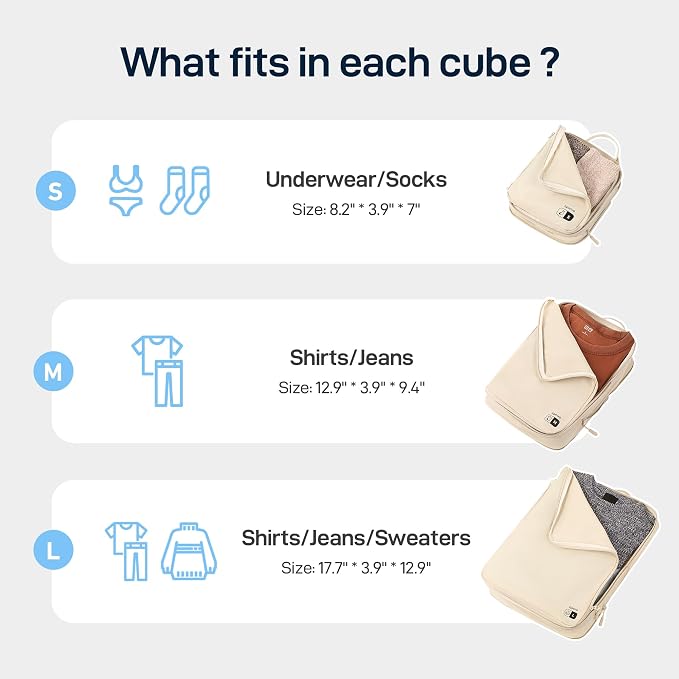 EPICKA 4 Set Ultra-Lightweight Compression Packing Cubes - Image 5