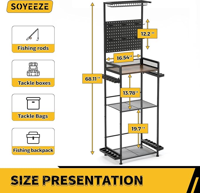 SOYEEZE Fishing Rod Holders for Garage, Fishing Gear Holder for Fishing Rod - Image 2