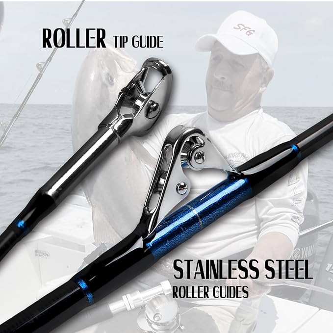 Fiblink Saltwater Offshore Heavy Trolling Fishing Rod Big Game Conventional - Image 2