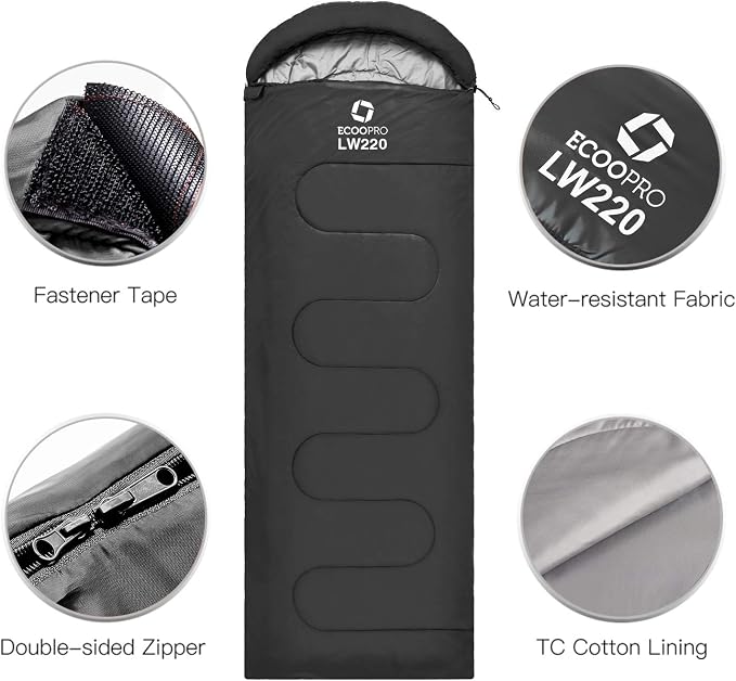 ECOOPRO Warm Weather Sleeping Bag - Image 3