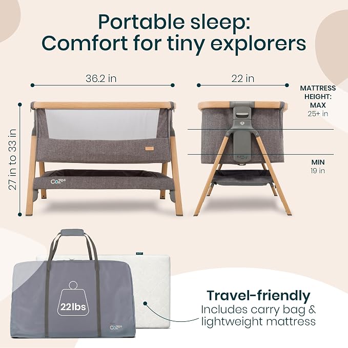 CoZee® 2-in-1 Baby Bassinet & Bedside Sleeper - Image 6