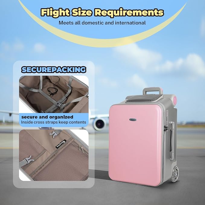 FAHKNS Children's Ride-On Suitcase, Kids Carry on Luggage - Image 3