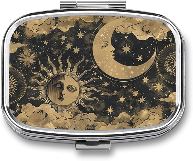 Metal 2 Compartment Pill Organizer Travel Friendly Portable Compact Pill Box by Unknown