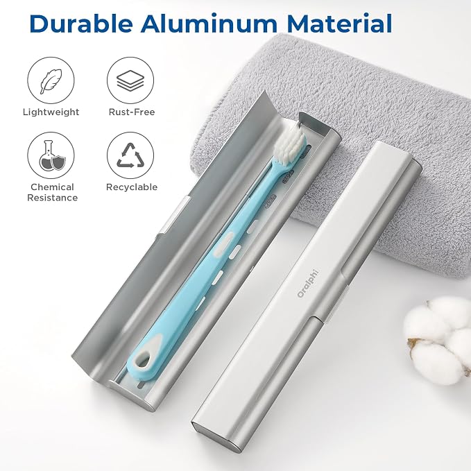 Aluminum Toothbrush Travel Case, Portable Travel Toothbrush Holder, Durable - Image 2