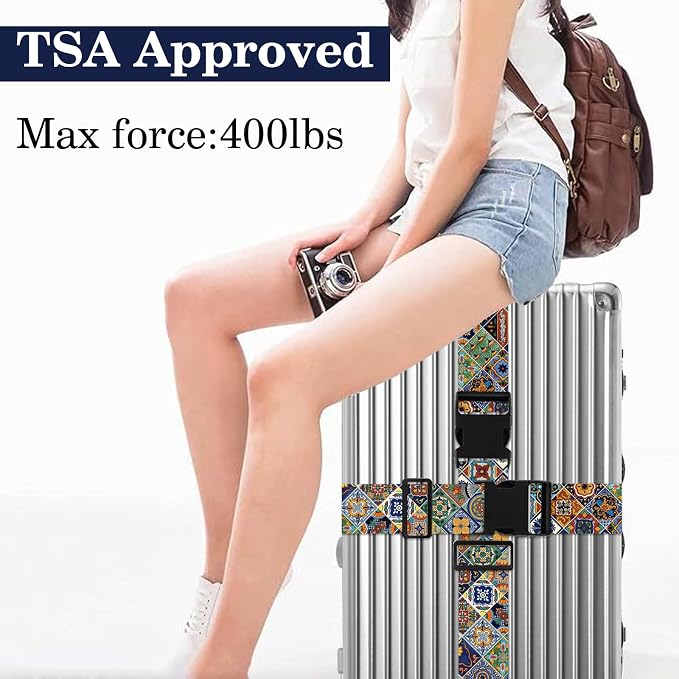 Boho Luggage Straps for Suitcases TSA Approved, Luggage Identifiers for Suitcase - Image 5