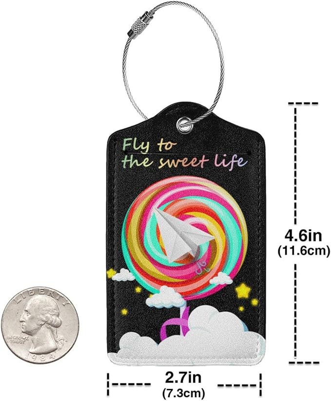 2 Pack Luggage Tag for Suitcase, Cute Unique Leather Suitcase Tags Identifiers - Image 2