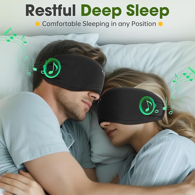 Sleep Headphones with Bluetooth 5.4 Sleep Mask, Bamboo Cotton Music Wireless - Image 3