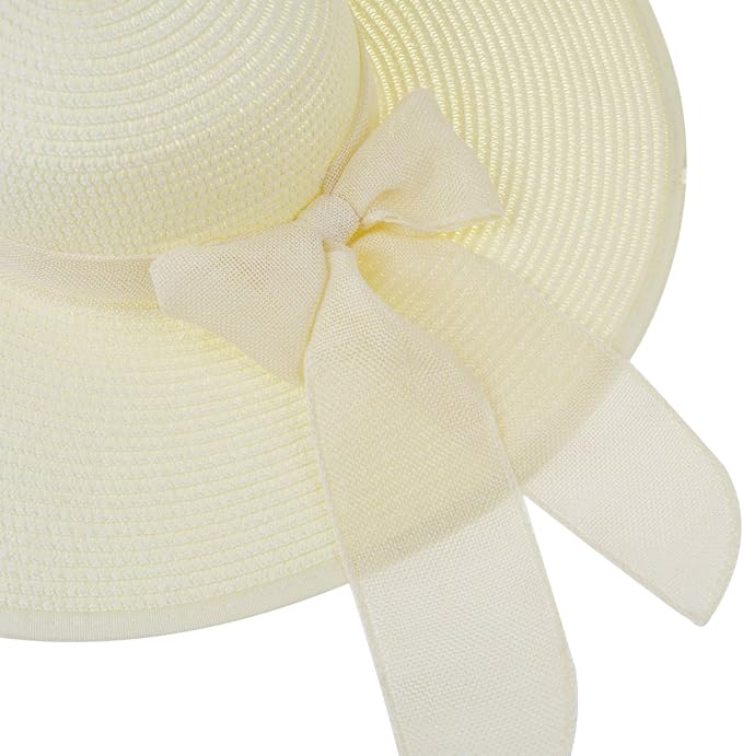 DRESHOW Beach Hats for Women Big Straw Wide Brim Summer Hat Floppy Foldable - Image 6