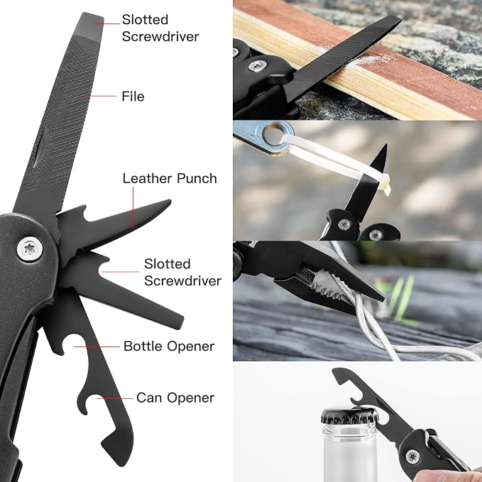 14 IN 1 Multitool Pliers with Pocket Clip, Portable Multi Tool, Pocket Knife - Image 5