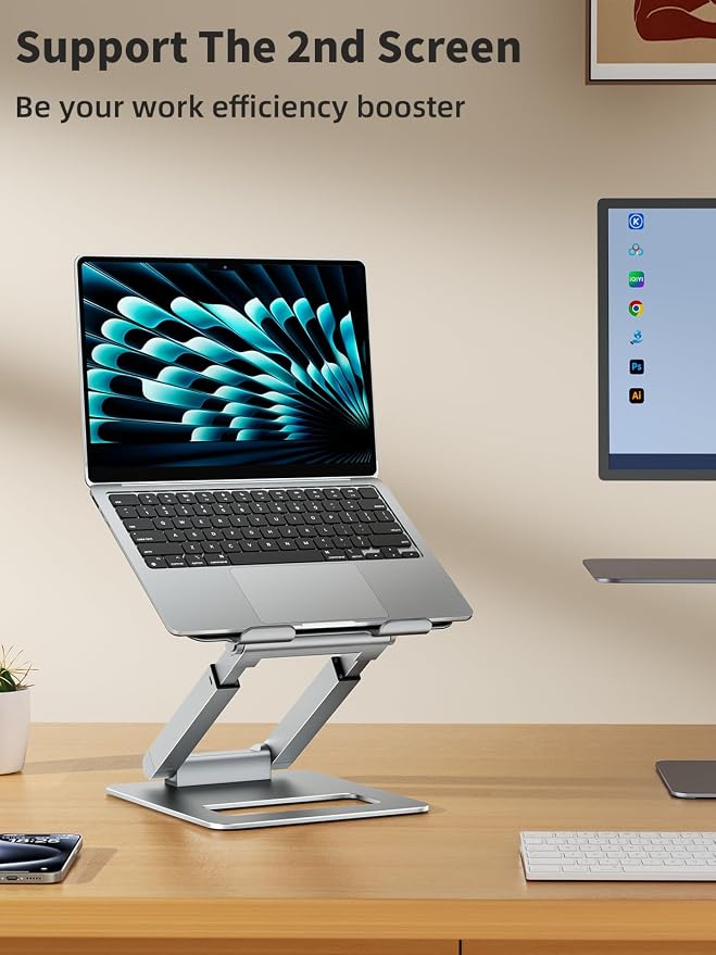 tounee Laptop Stand for Desk Adjustable Height, Telescopic Computer Stand - Image 8