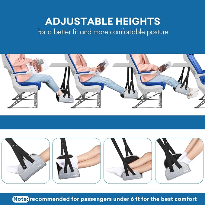 Airplane Footrest with Comfortable No Clashing Base, Portable Travel Foot Rest - Image 5