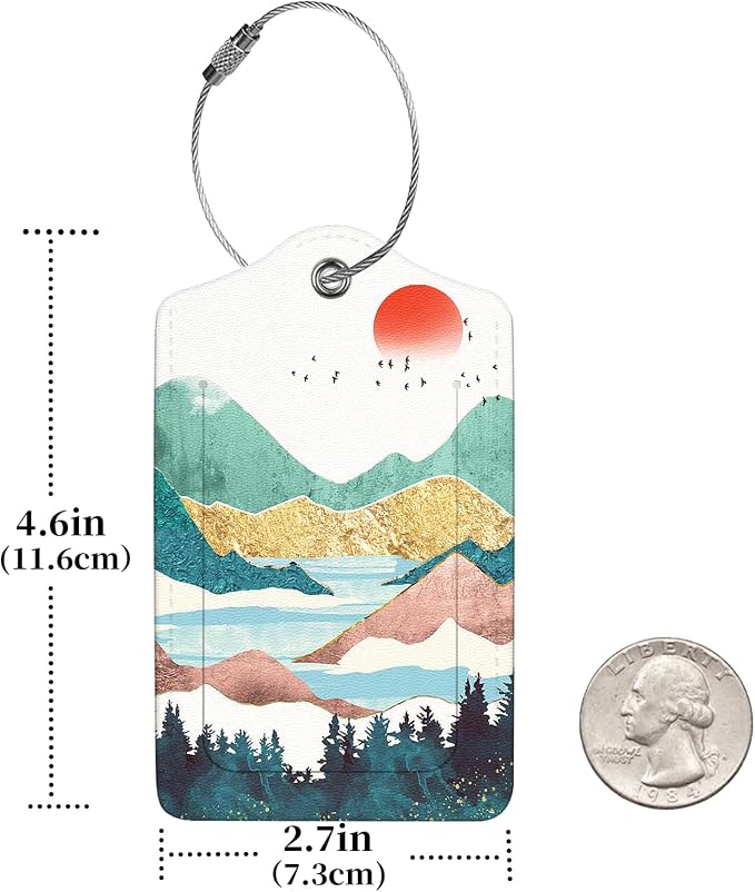 2 Pcs Luggage Tags for Suitcases, PU Leather Cruise Ship Luggage Tags - Image 3