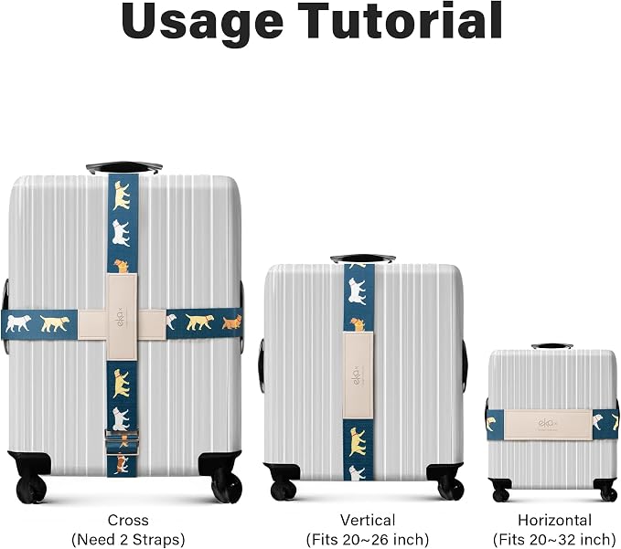 Luggage Straps for Suitcases, Adjustable Luggage Elastic Belt, Travel - Image 3