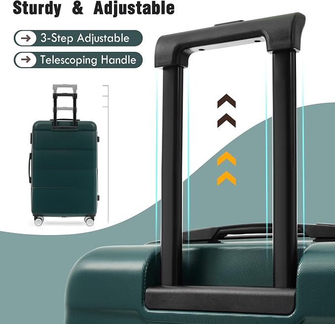 Merax Luggage Sets of 3 Piece Carry on Suitcase Airline Approved, Hardcase - Image 5