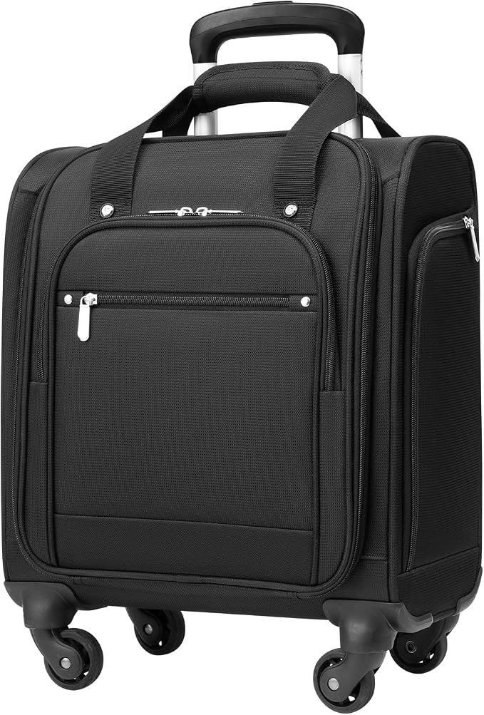 Coolife Underseat Carry On Luggage Softside Lightweight Rolling Travel Bag by COOLIFE
