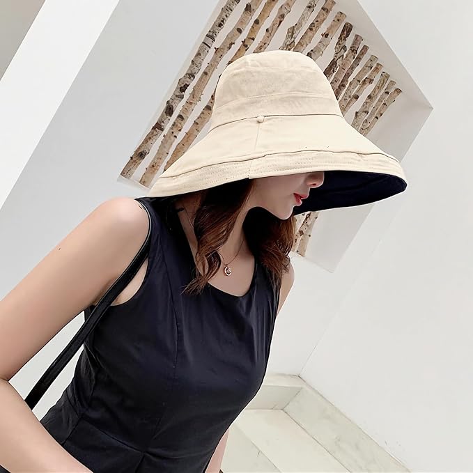 Women Wide Brim Sun Hats Metal Wired Edge Summer UV Protection Beach Fishing Hat - Image 2