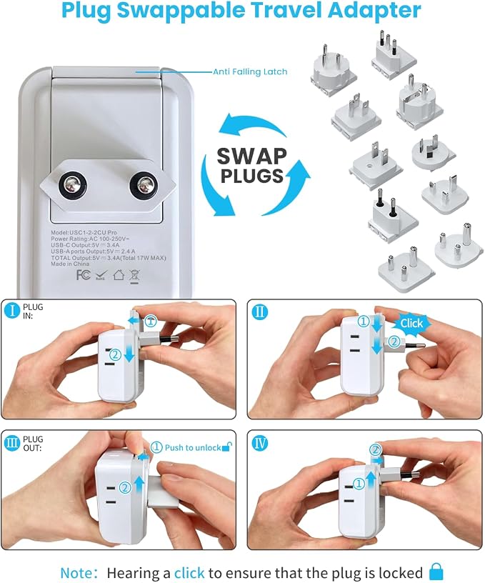 VINTAR Universal Travel Adapter Kit, International Power Adapter - Image 3