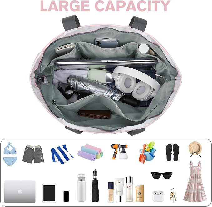 G4Free Beach Bag, Waterproof Sandproof Beach Tote Bag, Large Capacity Foldable - Image 7