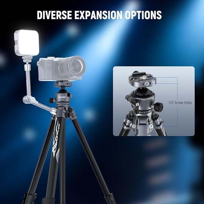 NEEWER LITETRIP LT07 61" Aluminum Travel Tripod Stand - Image 5