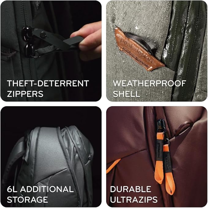 Peak Design Travel Backpack 30L, Expandable 27-33L Design, Rear and Top Access - Image 5