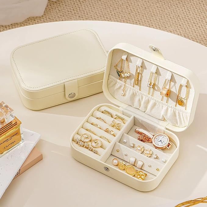 Travel Jewelry Box, Jewelry Travel Case, Small Jewelry Box, 2 Layer Travel - Image 2